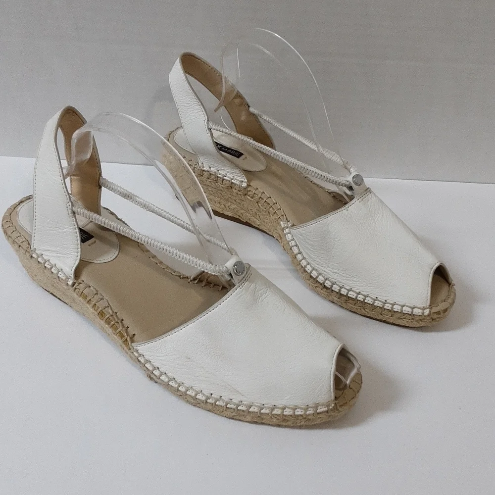 Alex Marie womens espadrille wedge sandals 9.5us leather Casual White Beach
